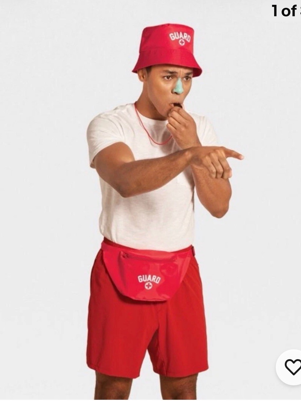 Target NWT Lifeguard Costume Accessory Set Hat Belt Bag Whistle One Size